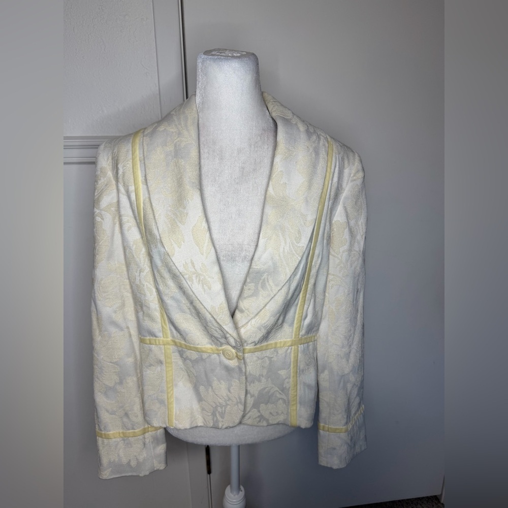 Norton McNaughton Women's Cream and Yellow Blazer 12